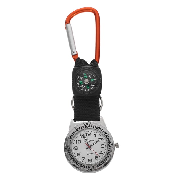 Reloj de alpinismo con brújula, reloj de bolsillo para enfermera, diseño de mosquetón, relojes sencillos de moda (amarillo)