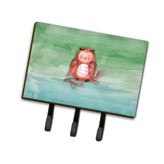 Brown Owl Watercolor Leash or Key Holder