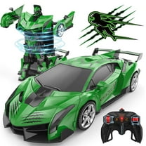 Wupuaait 2.4Ghz Transform Rc Cars 1:18 Scale Remote Control Car Transforming Robot, One-Button Deformation 360° Rotation Car Toy Gifts for Boys 3-12, Ninja
