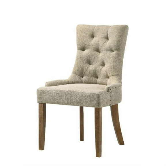 Ergode Side Chair Beige Fabric & Salvaged Oak Finish