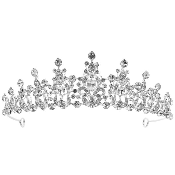 KAKOWELY Tiara Corona de diamantes de imitación para mujer, diadema brillante para novia y boda
