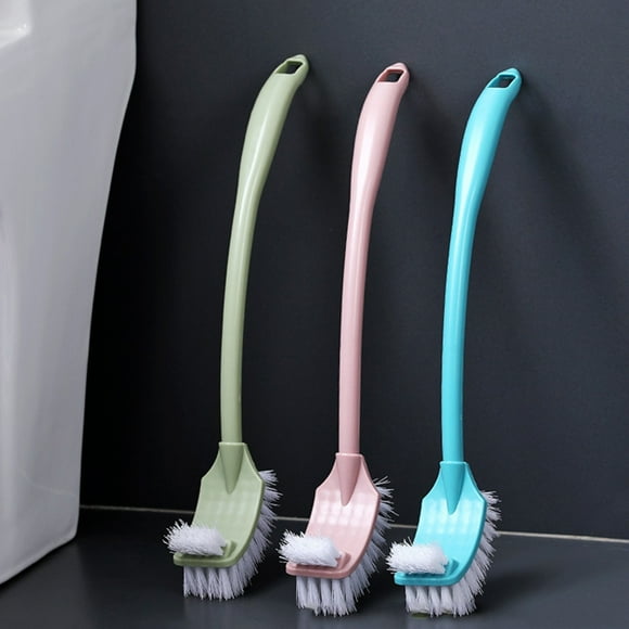 SSZMDLB 3Pcs Toilet Bowl Brush, Long Handle Dual-Sided Brush with Rubber and Slit Heads, Plastic Toilet Brush Holder for Bathroom Cleaning and Sanitation, Corner Cleaning Toilet Scrubber