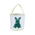 thumbnail image 1 of Toystoory Bolsa de conejito Cesta de Pascua resistente al desgaste Cubos de vacaciones Suministros para niños Patrones surtidos Bolsas con asa Almacenamiento y organización del hogar Verde brillo, 1 of 6