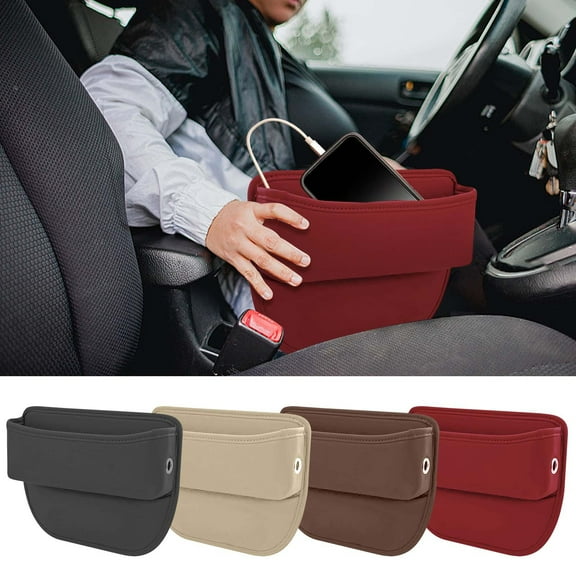 Car Seat Storage Box Organizer | Universal Gap Filler for Cars SUVs Trucks | Leather Interior Accessory | Expands Storage | Fits Sunglasses Phones Keys | 1 Pack | Durable and Easy Clean | 2025