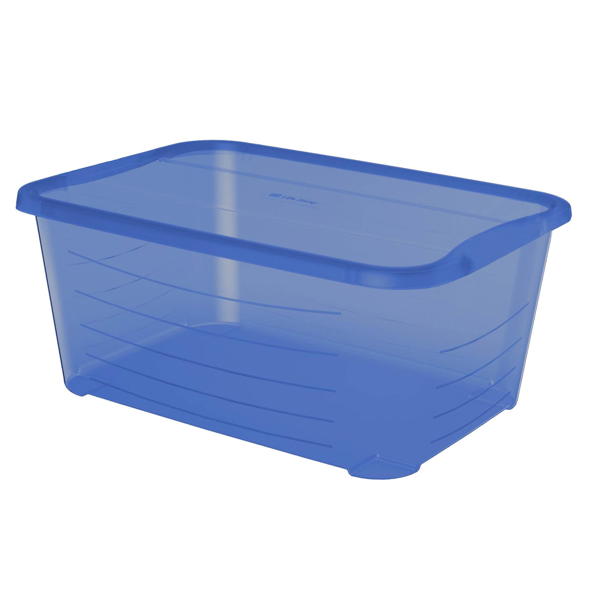 Life Story 5.5 Quart Rectangular Blue Plastic Storage box (Pack of 6