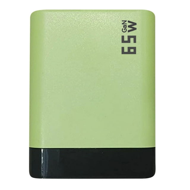 Chargeur 3 en 1 Vert, Chargeur de Téléphone Rétractable, Prise Murale avec Module de Charge Rapide Max Extensible 65 W, Câble Type‐C et 2 Ports Usb pour Téléphone et Portable