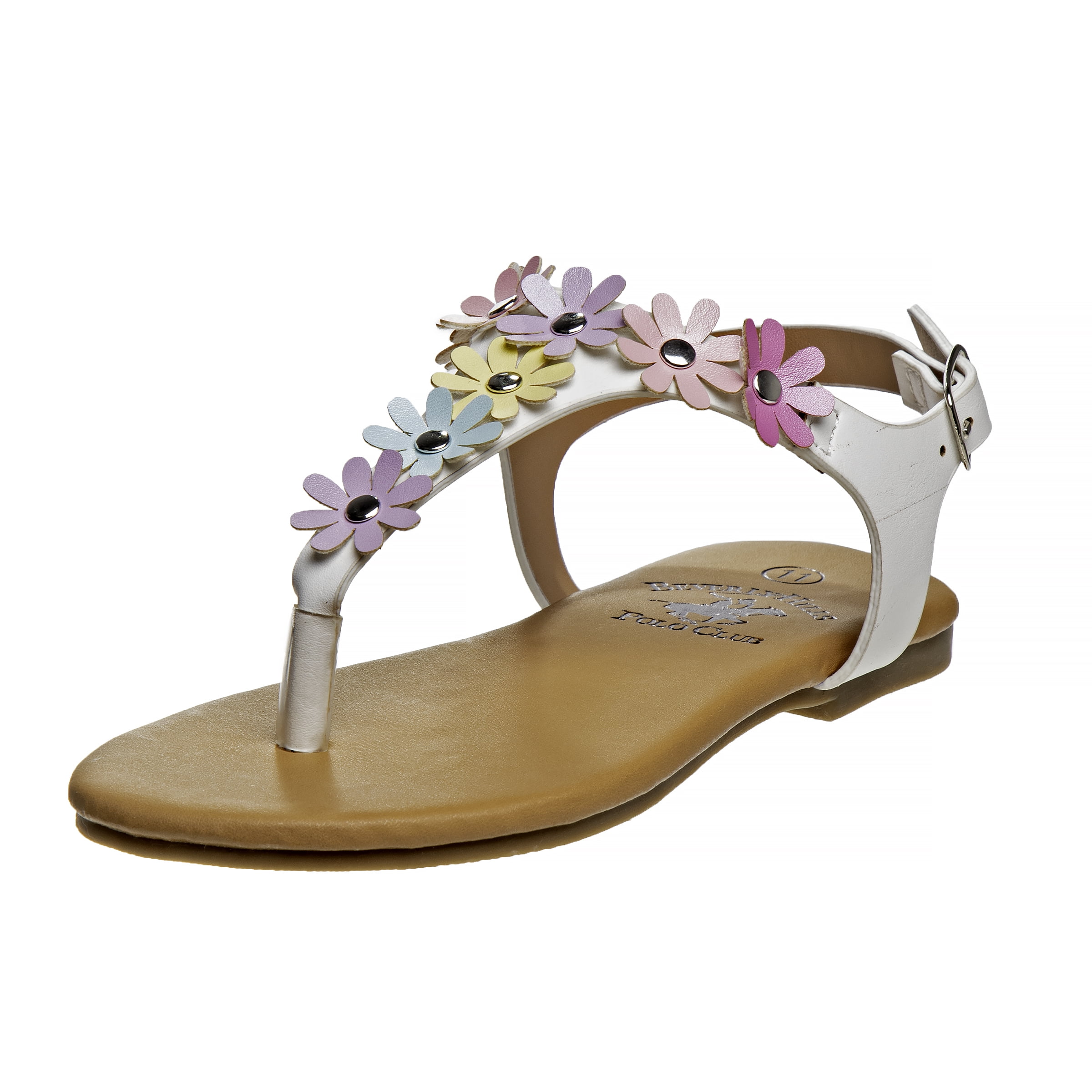 Beverly Hills Polo Club Girls’ Sandals – Strappy Thong Sandals with ...