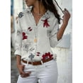 thumbnail image 1 of Blouse en Chiffon Élégante Grande Taille pour Femmes avec Col Rabattu - 2024 Tenue Décontractée et de Travail S-5TG, 1 of 5