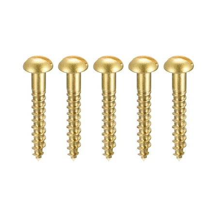 Wood Screws M3 x 21mm Slotted Round Head Copper Self-Tapping Screw 50 Pcs
