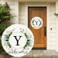 thumbnail image 2 of Clearance! Monogram Letter Welcome Sign for Front Door Rustic Green Floral Family Initial House Warming Decor Spring Summer Wooden Wreath Personalized Sign for House Front Porch 12 Inch, 2 of 9