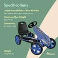 thumbnail image 6 of hauck Speedster Pedal Go Kart w/Adjustable Bucket Seat, Kids Ages 4-8, Blue, 6 of 7