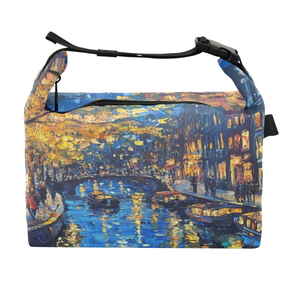 DIXRUYEE Lunch Bag Double Deck Lunch Cooler Box Fashion Dreamy Bunny Clouds Pattern