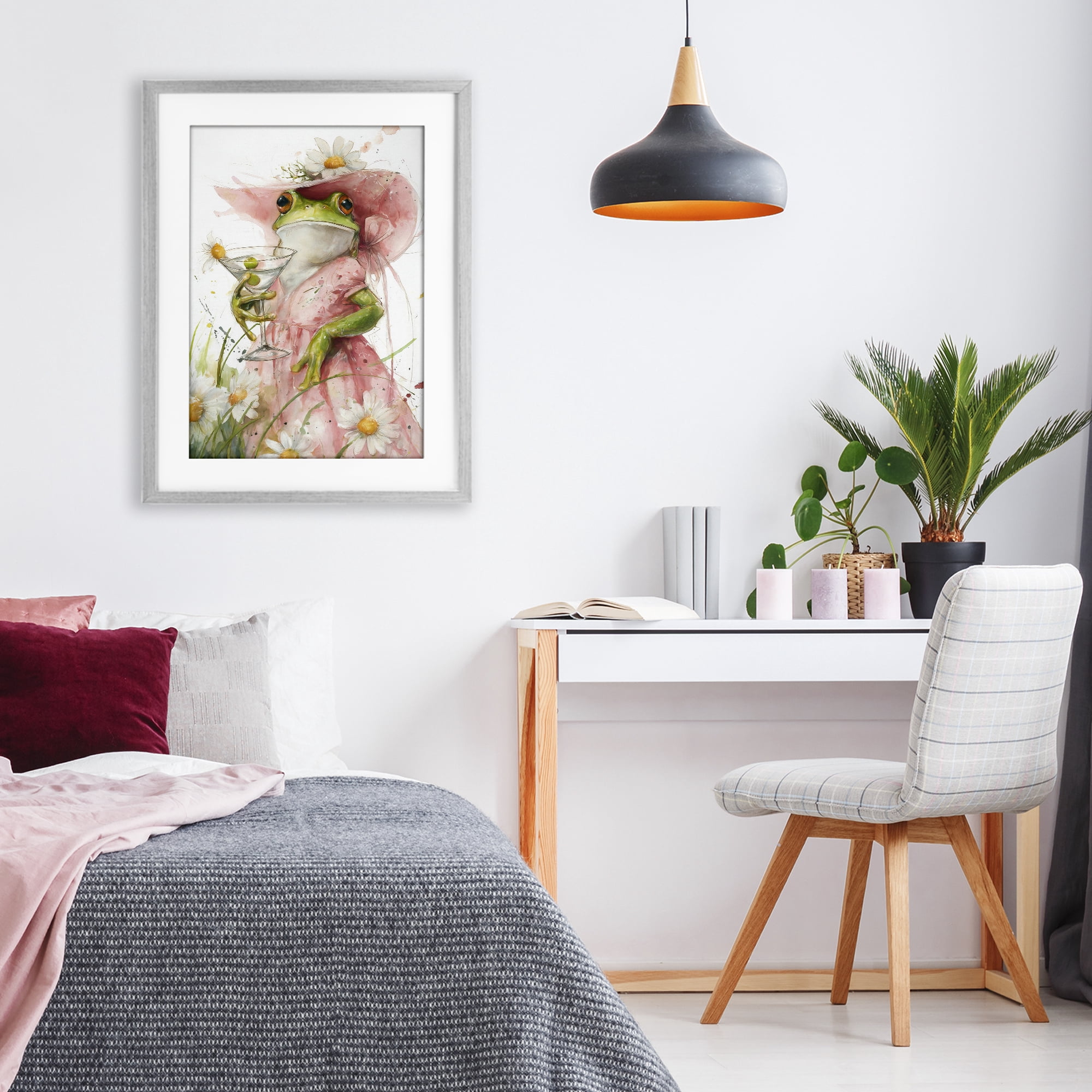 Stupell Industries Martini Hoppy Hour Gray Framed Print Under Glass, design by Tina LeCour