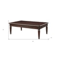 thumbnail image 2 of HomeRoots 59" Espresso Solid Wood Rectangular Coffee Table, 2 of 6