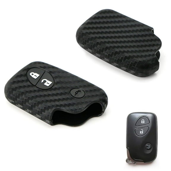 x xotic tech Carbon Fiber Pattern Soft Silicone Key Fob Shell Cover Case, Compatible with Lexus IS IS-F ES GS LS CT LX GX RX 3-Button Smart Keyless Entry Key