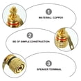 thumbnail image 3 of LOLIPPYY 2Pcs Golden Speaker Jack Binding Post Connector Replacement for Amplifier Wiring, 3 of 6