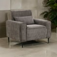 thumbnail image 6 of Tiu 39 Inch Accent Chair- Lumbar Pillow- Gray Chenille- Metal- Solid Wood, 6 of 6