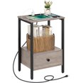 thumbnail image 2 of Nightstand/End Table Space Saving Side Table w/Storage Drawer&USB Port Wood Made, 2 of 7