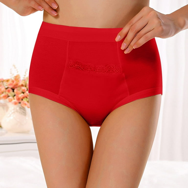 Akiihool Women Panties Plus Size Women's Coolblend Moisture Wicking Panties  (Red,XL)