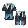 thumbnail image 1 of Balery Artistic Moon Valley Wolf Conjunto de Pijama Infantil de Manga Corta con Estampado – Ropa de Dormir de Algodón Suave-Small, 1 of 6