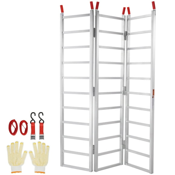 KFFKFF Aluminum Loading Ramps, 1500 lbs Capacity, Multi-Fold Design with Secure Straps for Motorcycles, Tractors, ATVs, Trucks, Lawn Equipment, Snow Machines, Dimensions 77"L x 54"W, Single Unit