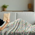thumbnail image 3 of Floral Soft Flannel Fleece Blanket, Doodle Forest Habitat Design with Blooming Flowers Petals Birds and Ladybugs Print, Cozy Plush for Indoor and Outdoor Use, 50" x 70", Multicolor, by Ambesonne, 3 of 5
