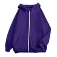 thumbnail image 6 of Resicozy Zip Up Hoodie Women Oversized Long Sleeve Sweatshirts Comfy Lightweight Y2k Jackets Loose Fit Hooded Sweatshirt Dark Purple S, 6 of 6