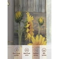thumbnail image 7 of Sunflower Semi Sheer Curtains 63 Inch Length 2 Panels Set,Spring Yellow Floral Rustic Butterfly Wood Grain Sheer Kitchen Curtain Privacy Voile Window Curtain for Living Room Bedroom Rod Pocket Drapes, 7 of 7