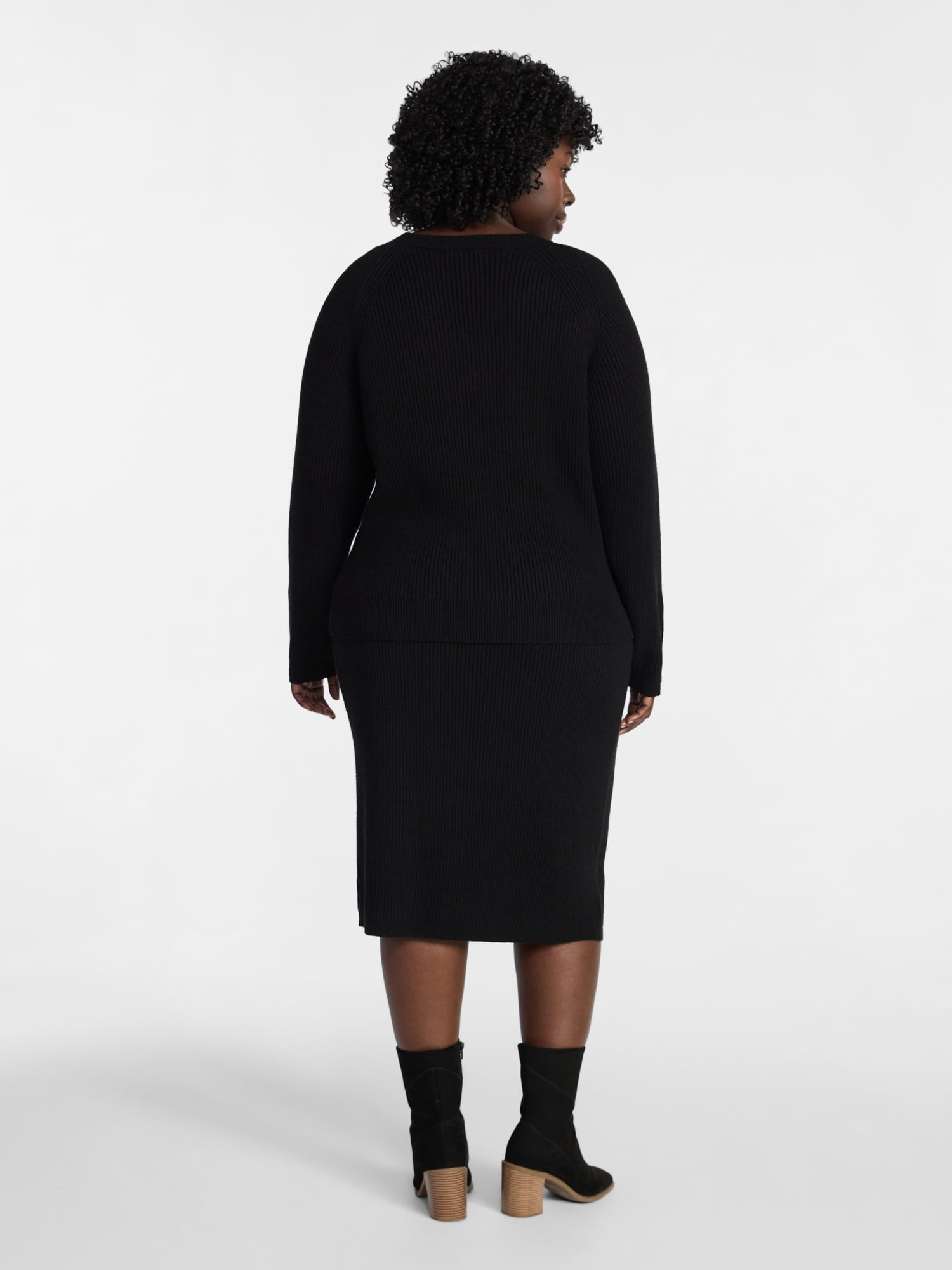 Terra & Sky Women's Plus Sweater Skirt Two Piece Set, 0X to 5X