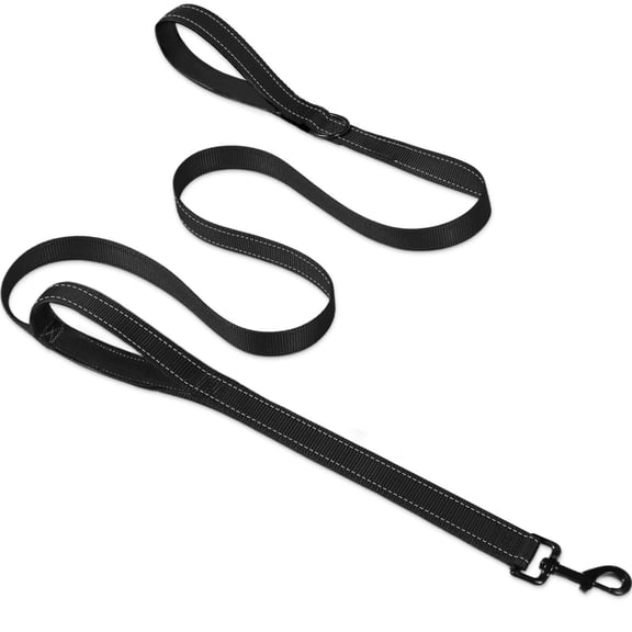 6 FT Heavy Duty Dog Leash with 2 Comfortable Padded Handles, Traffic Handle Extra Control, Highly Reflective Threads Leash for Small/Medium/Large Dogs