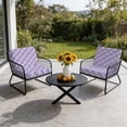 thumbnail image 4 of Outdoor Patio Cushion Covers 4 Pack Purple Plaid Patio Chair Cushion Covers with Ties and Zipper Purple White Grids Geometric Waterproof Outdoor Seat Cushion Covers for Patio Furniture 22"x20", 4 of 7