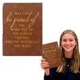 thumbnail image 2 of Inspirational Leather Journal Notebook Lined Hardcover Writing Notebook 8.3" X 5" Leather Diary Motivational Journal For Work Study & Daily Use Perfect Present For Women & Men, 2 of 9