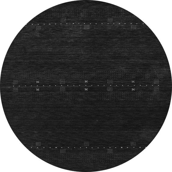 Ahgly Company Indoor Round Abstract Gray Contemporary Area Rugs, 4' Round