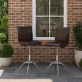 thumbnail image 6 of Benjara Deko 26-31" Adjustable Height Barstool Chair (Set of 2)- Chrome/Brown, 6 of 7