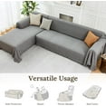 thumbnail image 5 of Sectional Couch Covers for Sectional Sofa L Shaped Sofa Cover Blanket 2 Pieces L Shape Furniture Protector for Pets Dogs (Light Grey, XXX-Large), 5 of 17