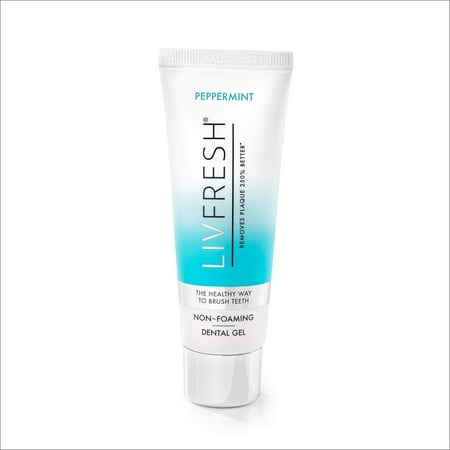 LIVFRESH Dental Gel by Livionex (Formerly Livionex Dental Gel & The LIVFRESH Pump) - Clinically Proven to Remove Plaque 250% Better (Peppermint + Non-Foaming + Blue Gel) Non-Foaming &a