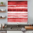thumbnail image 4 of Red Ombre Semi Sheer Curtains Drapes for Living Room, Bedroom, French Doors Window 108 Inches Long, Modern Abstract Art Farmhouse Rod Pocket Chiffon Curtain Drapery Voile Draperies Panel, 4 of 8