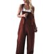 thumbnail image 3 of Monos de mujer Monos de color sólido Mameluco sin mangas Pantalones clásicos con bolsillos Pantalones de una pieza, 3 of 3