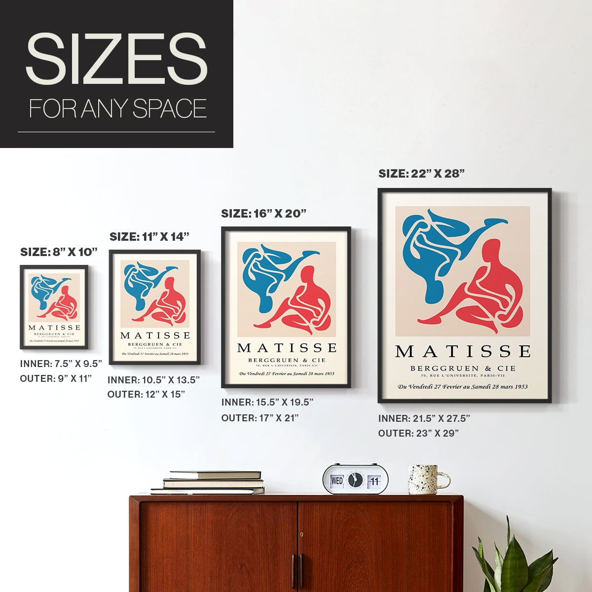 Matisse CXXVI Framed Print in Black Solid Wood 16 x 20 Framed Print