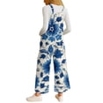 thumbnail image 3 of WTOBBY Women's Casual Sleeveless Jumpsuit with Retro Floral Print, Fashionable Loose Fit Design for Comfortable and Stylish Everyday Wear,Royal BlueS, 3 of 4