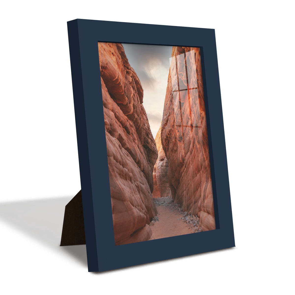 Modern 6 in. x 8 in. Dark Blue Picture Frame (Set of 4)