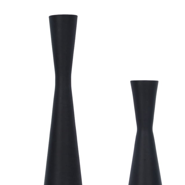 Candelabros negros de 3 uds, candelabros cónicos de Metal negro mate de estilo europeo de lujo de hierro forjado Retro moderno mate