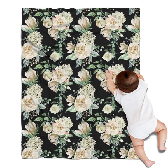 Pioneer Flower Floral Print Pattern Blanket,Comfortable Soft Lamb Wool Throw Blanket,All Season,Warm Lightweight Blankets for Sofa Bed Couch Living Room Chair,30"x40"