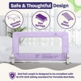 thumbnail image 4 of ComfyBumpy Toddler Bed Rail Guard, 55.5" x 19.5" Extra long Swing Down Rail for Kids Beds, Purple, 1 pack, 4 of 8