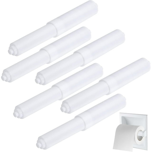 REJODA-6 Pcs Porte-Papier Toilette, Porte-Rouleau de Papier Toilette en Plastique Porte-Papier Rouleau Broche de Remplacement Tige Porte-Rouleau de Papier Insérer dans Maison Restaurant Remplacement de Rouleau de Papier Toilette à Ressort