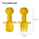 thumbnail image 2 of Juego de tenedor y cuchara de silicona para bebé, utensilios de destete dirigidos por bebé, etapa 1 para edades de 6 meses, 2 of 5