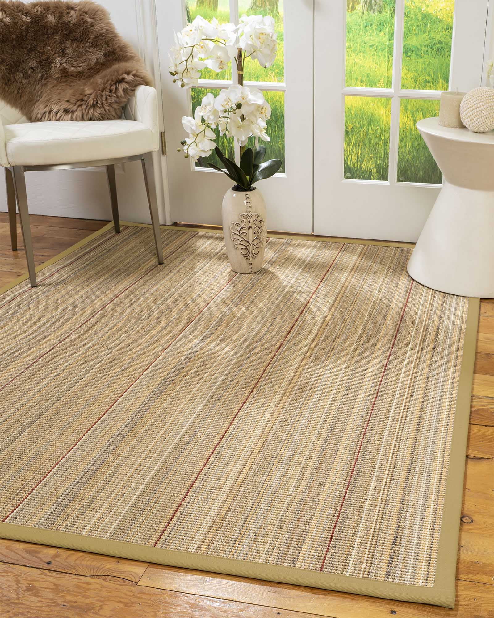 Natural Area Rugs Resort Custom Sisal Rug, 8' x 10', Oval Sage Border