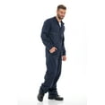 thumbnail image 3 of Men's 8 Ounce Twill Deluxe Long Sleeve Coverall Men Zip-Front Cotton Coverall Navy X-Large, 3 of 5