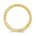 thumbnail image 2 of 925 Sterling Silver Gold Plated Wave Stackable Ring Curved, 2 of 7