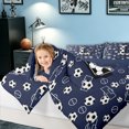 thumbnail image 4 of meiyoeat Soccer Letter L Twin Comforter Sets for Kids, Sports Football Bedding Set for Bedroom, Navy Blue, Blue Reversible, 2-Piece, 1 Comforter and 1 Pillowcase, 4 of 6